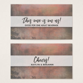 Rustige Oranje Drink Tickets met modern handschrif Visitekaartje