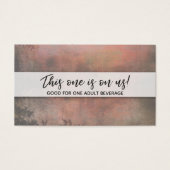 Rustige Oranje Drink Tickets met modern handschrif Visitekaartje (Voorkant)