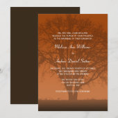 Rustige Oranje eikenbomen Kaart (Voorkant / Achterkant)