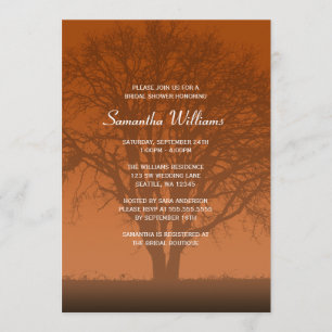 Rustige Oranje eikenboom Vrijgezellenfeest Kaart