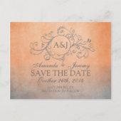 Rustige Oranje en grijze Bohemen sparen de datum Aankondigingskaart (Voorkant)