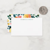 Rustige Oranje Floral - Aangepaste naam Cadeaubehu Notitiekaartje (Voorkant / Achterkant in situ)