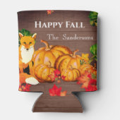 Rustige Oranje Fox Pumpkin-Herfst — Autumn Leaves Blikjeskoeler (Achterkant)