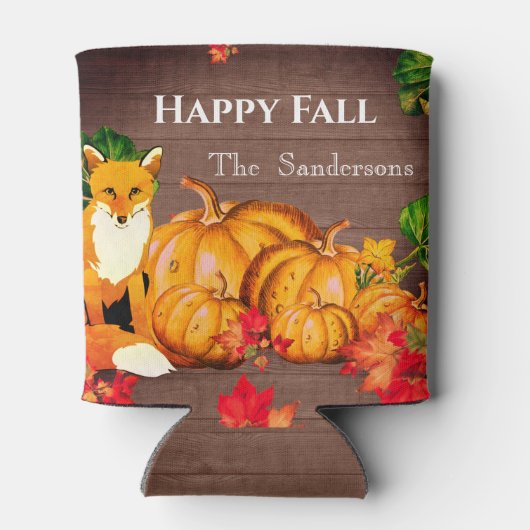 Rustige Oranje Fox Pumpkin-Herfst — Autumn Leaves Blikjeskoeler (Achterkant)