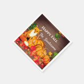 Rustige Oranje  Fox Pumpkin-Herfst — Autumn Leaves Servet (Hoek)