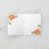 Rustige Oranje Gele Waterverf Floral Note Kaart (Binnen)