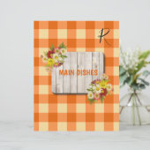 Rustige oranje gingham recept organisator (Staand voorkant)