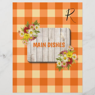 Rustige oranje gingham recept organisator