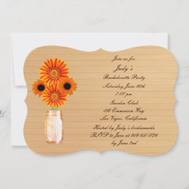 Rustige Oranje Mason Jar Bachelorette Party nodigt Kaart