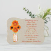 Rustige Oranje Mason Jar Bridal Shower Kaart (Staand voorkant)