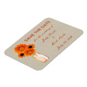 Rustige Oranje Mason Jar sparen de Datum Magnet Magneet (Linkerzijde)