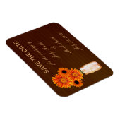 Rustige Oranje Mason Jar sparen de Datum Magnet Magneet (Rechterzijde)