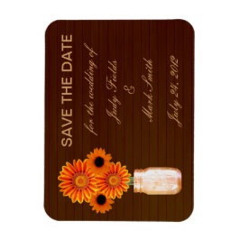 Rustige Oranje Mason Jar sparen de Datum Magnet Magneet