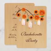 Rustige Oranje Mason Jars Bachelorette Party nodig Kaart (Voorkant / Achterkant)