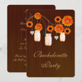 Rustige Oranje Mason Jars Bachelorette Party nodig Kaart (Voorkant / Achterkant)