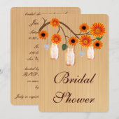 Rustige Oranje Mason Jars Bridal Shower Kaart (Voorkant / Achterkant)