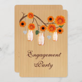 Rustige Oranje Mason Jars Engagement Party nodigt Kaart (Voorkant / Achterkant)