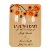 Rustige Oranje Mason Jars sparen de datum Magnet Magneet (Verticaal)