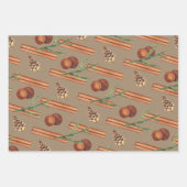 Rustige Oranje plakken Anise Star Cinnamon Sticks Inpakpapier Vel (Voorkant 3)