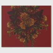 Rustige Oranje Rode Herfst Elegant Gothic Wedding Cadeaupapier (Vlak)