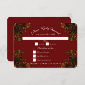 Rustige Oranje Rode Herfst Elegant Gothic Wedding Kaart (Voorkant / Achterkant)