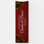 Rustige Oranje Rode Herfst Elegant Gothic Wedding Spandoek (Verticaal)