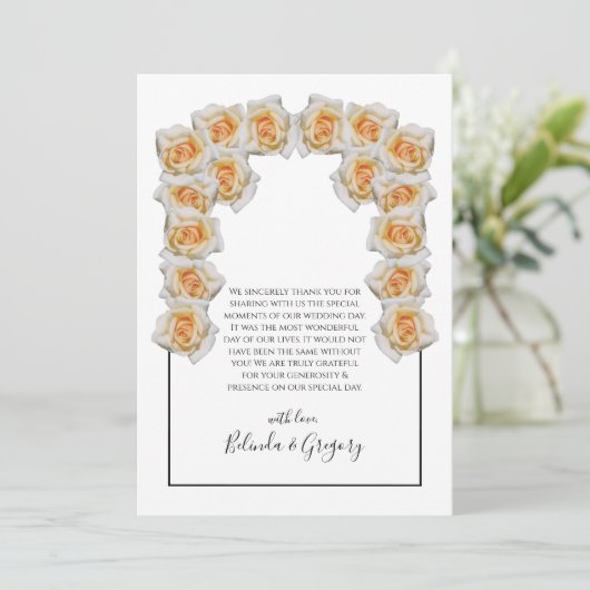 Rustige Oranje Rozen bruiloft Hartelijk dank Bedankkaart (Staand voorkant)