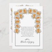 Rustige Oranje Rozen bruiloft Hartelijk dank Bedankkaart (Voorkant / Achterkant)