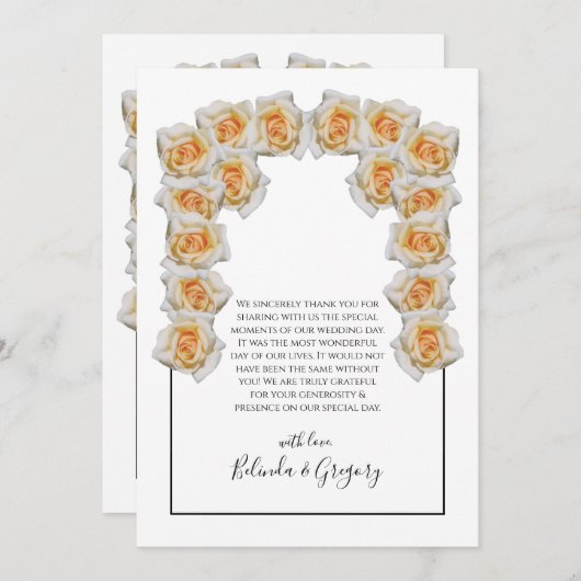 Rustige Oranje Rozen bruiloft Hartelijk dank Bedankkaart (Voorkant / Achterkant)