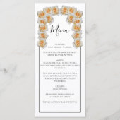 Rustige Oranje Rozen bruiloft Menu (Voorkant)