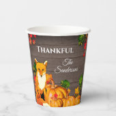 Rustige Oranje Thanksgiving Fox Pumpkin Herfst Papieren Bekers (Achterkant)