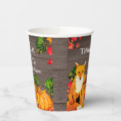 Rustige Oranje Thanksgiving Fox Pumpkin Herfst Papieren Bekers (Links)