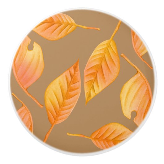 Rustige Oranje valkleppen Keramische Knop (Voorkant)