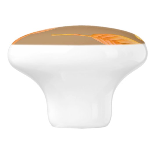 Rustige Oranje valkleppen Keramische Knop (Zijkant)