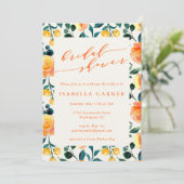 Rustige Oranje Waterverf Botanisch Vrijgezellenfee Kaart (Staand voorkant)