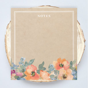 Rustige Oranje Waterverf Flowers-laptop Notitieblok