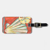 Rustige Oranje zeeschelpen Bagagelabel (Voorkant horizontaal)