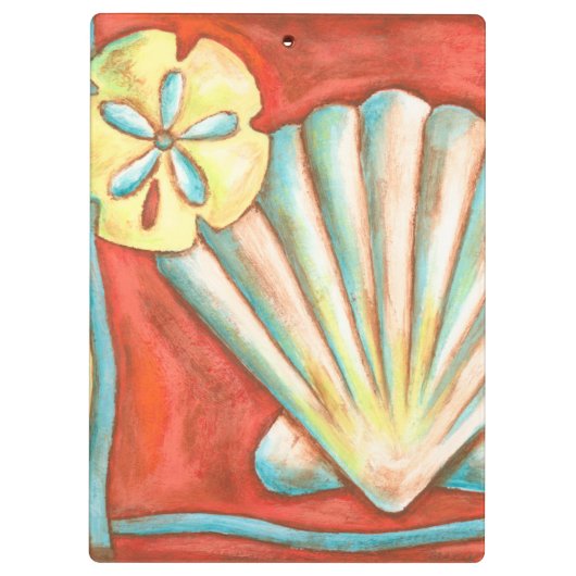 Rustige Oranje zeeschelpen Klembord (Achterkant)