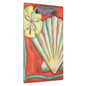 Rustige Oranje zeeschelpen Klembord (Rechts)