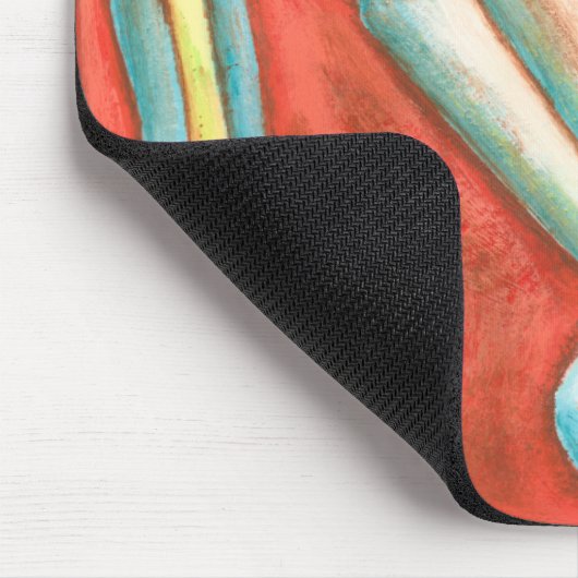 Rustige Oranje zeeschelpen Muismat (Hoek)