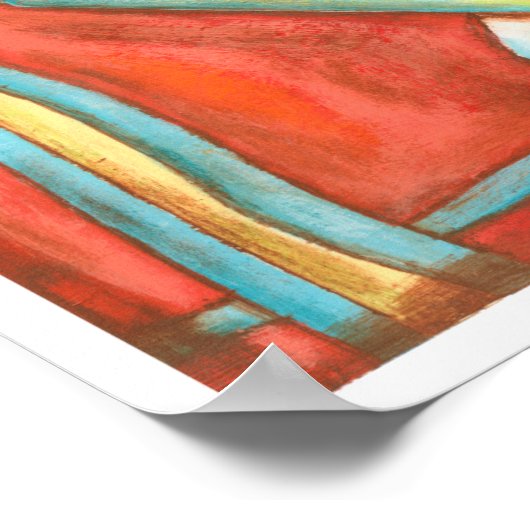 Rustige Oranje zeeschelpen Poster (Hoek)