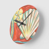 Rustige Oranje zeeschelpen Ronde Klok (Hoek)