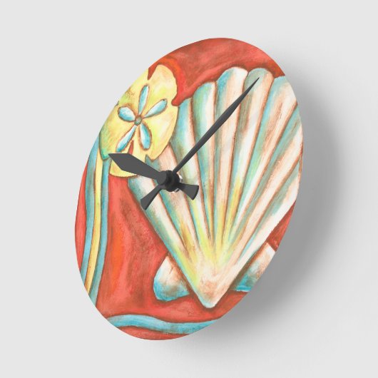 Rustige Oranje zeeschelpen Ronde Klok (Hoek)