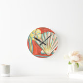 Rustige Oranje zeeschelpen Ronde Klok (Huis)