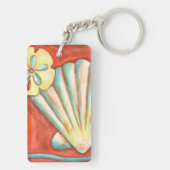 Rustige Oranje zeeschelpen Sleutelhanger (achterkant)