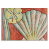 Rustige Oranje zeeschelpen Snijplank (Voorkant)