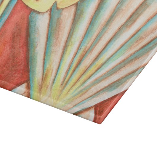 Rustige Oranje zeeschelpen Snijplank (Hoek)