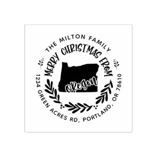 rustige oregon merry kerstmis rubberstempel