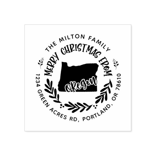 rustige oregon merry kerstmis rubberstempel (Afrduk)