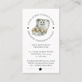 Rustige organische kippenverse organische eieren visitekaartje